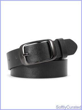 Plus Size PU Leather Belt with Metal Buckle Adjustable Jeans Pants Belt
